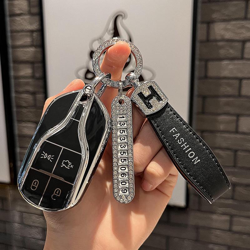 Applicable To Maserati Key Cover Levante Car Ghibolilevante President High-End Protective Key Case and Keychain Bags