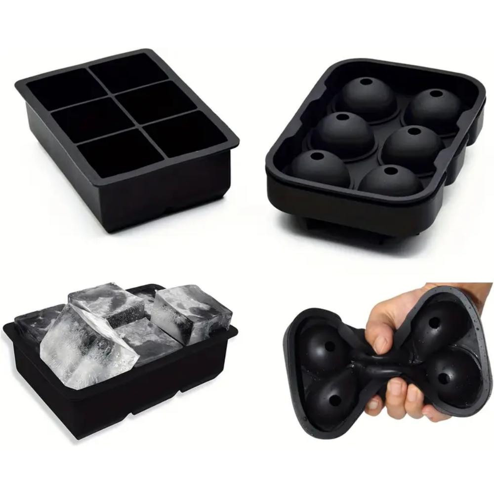 Silicone Ice Cube Trays, Large Ice Cube Trays, 6 Trays, Ice Cube Trays, BPA-free, Suitable for Refrigerating Beverages, Whisky a