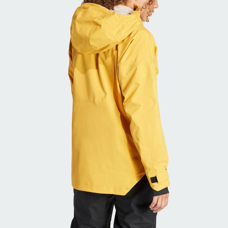 Adidas Xperior 2L Lined Rain.Rdy Anorak Logo Outdoorové sporty Větruodolný Vodotěsný S kapucí 2L Lyžařská bunda Dámské bundy Slunečně žlutá IB1073