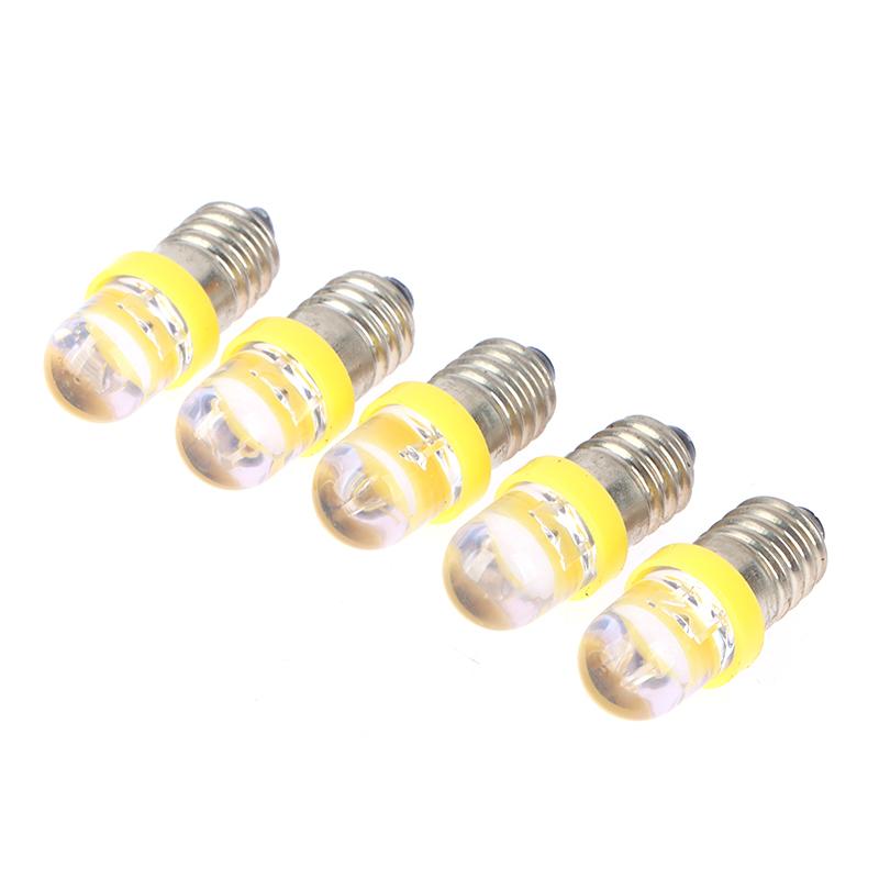 5PCS E10 LED Screw Base Indicator Bulb Cold White 12V DC Light Bulb  Low Power Consumption