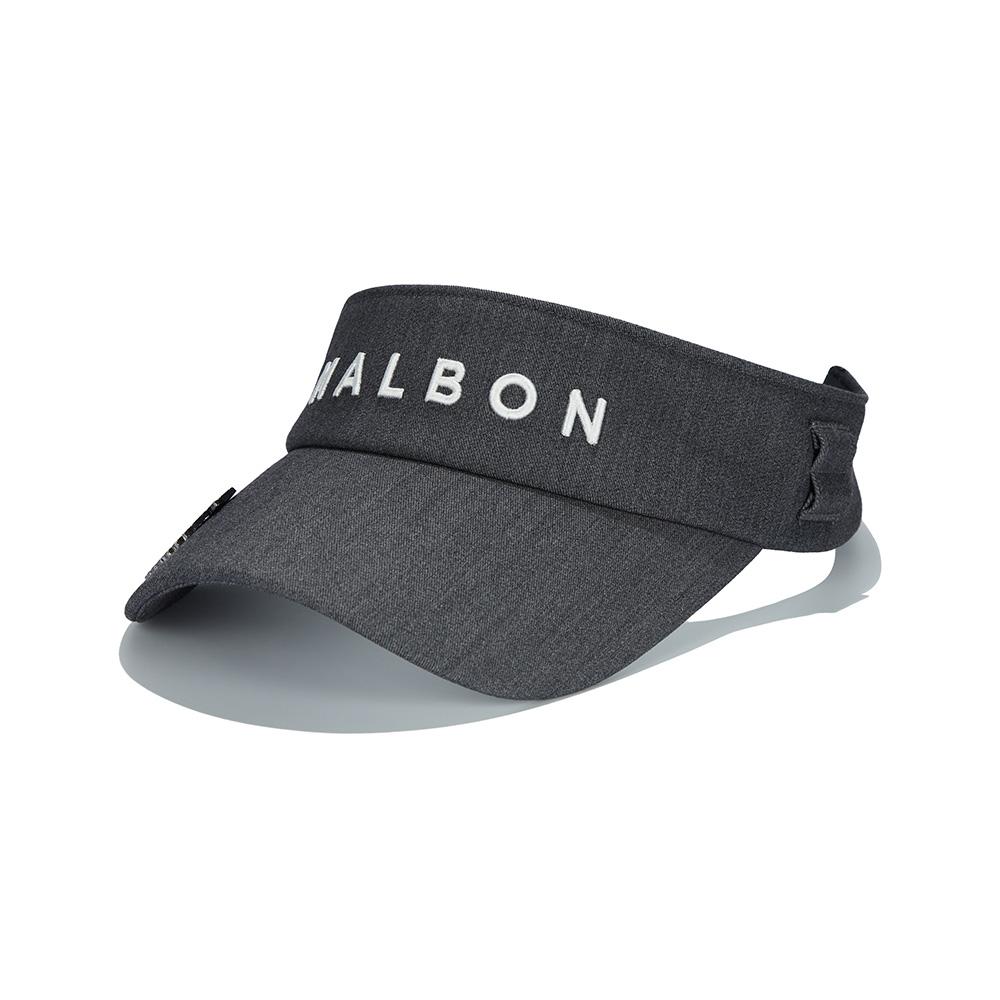 MALBON GOLF Malbon Logo Tee Holder Visor Charcoal (Man)