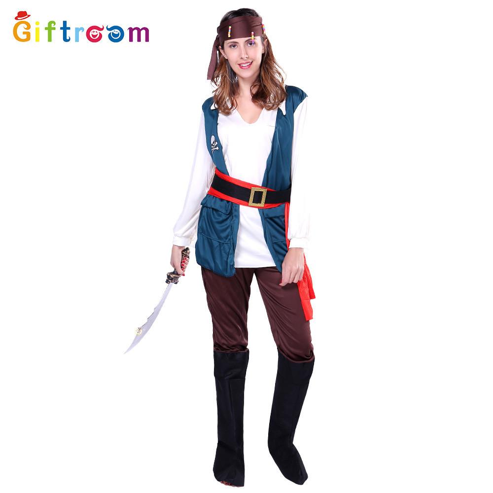 Halloween Stylish Pirate Queen Outfit For Women Crafted From Polyester Highquality