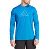 adidas Originals TI 3B LS TEE T Shirts Men's Blue Crew Neck Moderate Straight Fit IN9807