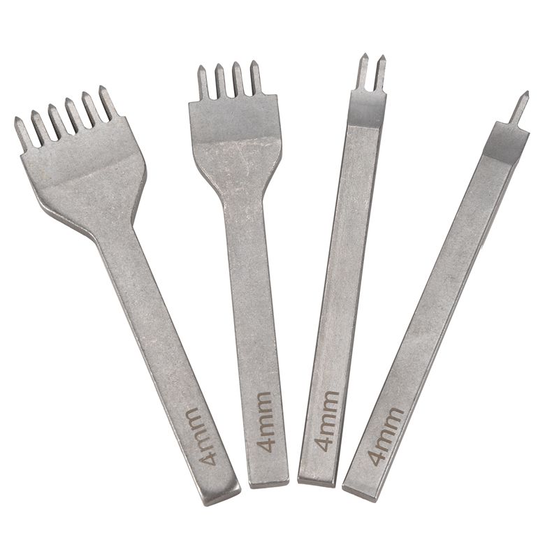

Aug. Lacing Stitching Chisel Set DIY Leather Craft Tool 4Mm Diamond Hole Punches For Leather 1/2/4/6 Prong Perforate Sew Tools