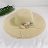 Big eaves lace flower straw hat female summer small fresh pastoral style travel sun protection sun hat seaside beach hat female