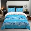 Bedding Dolphin 3D Printed Pillowcase Polyester Abraded Bedding Three-Piece Set