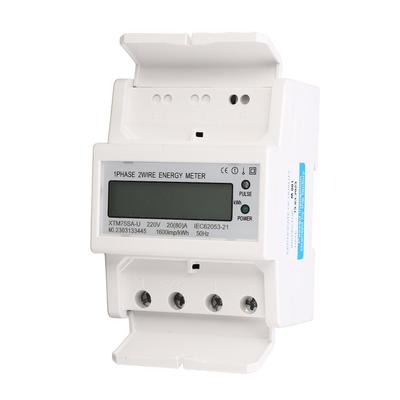 Watt Meter Electricity Usage Monitor Current Voltage Tester 1 Phase 4P LCD Display DIN Rail Mount
