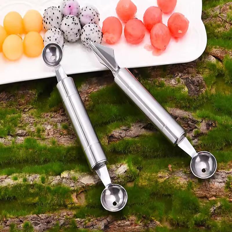 2PCS/Pack Fruit Ball Scoop Tools Stainl Steel Shaping Spoon Digging Balls Carving Shapes Fruit Salad Kitchen Camping Gadgets ZYF