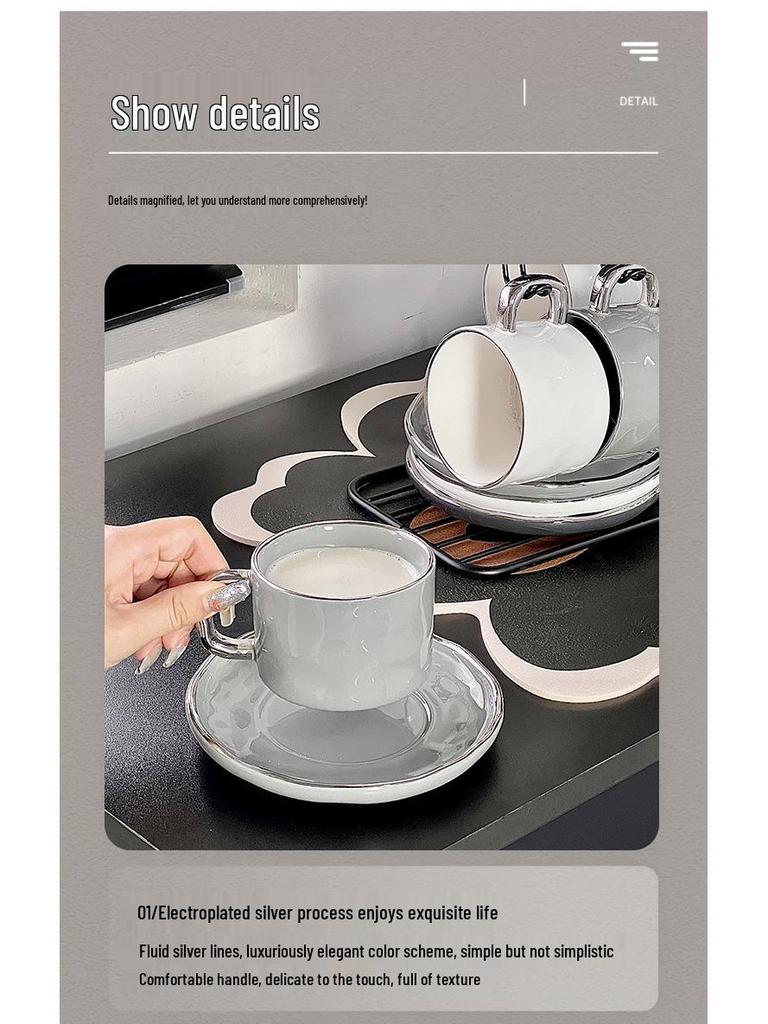 Nordic Style Luxury Ceramic Coffee Cup Set (6 Pieces) - Elegant Housewarming Gift