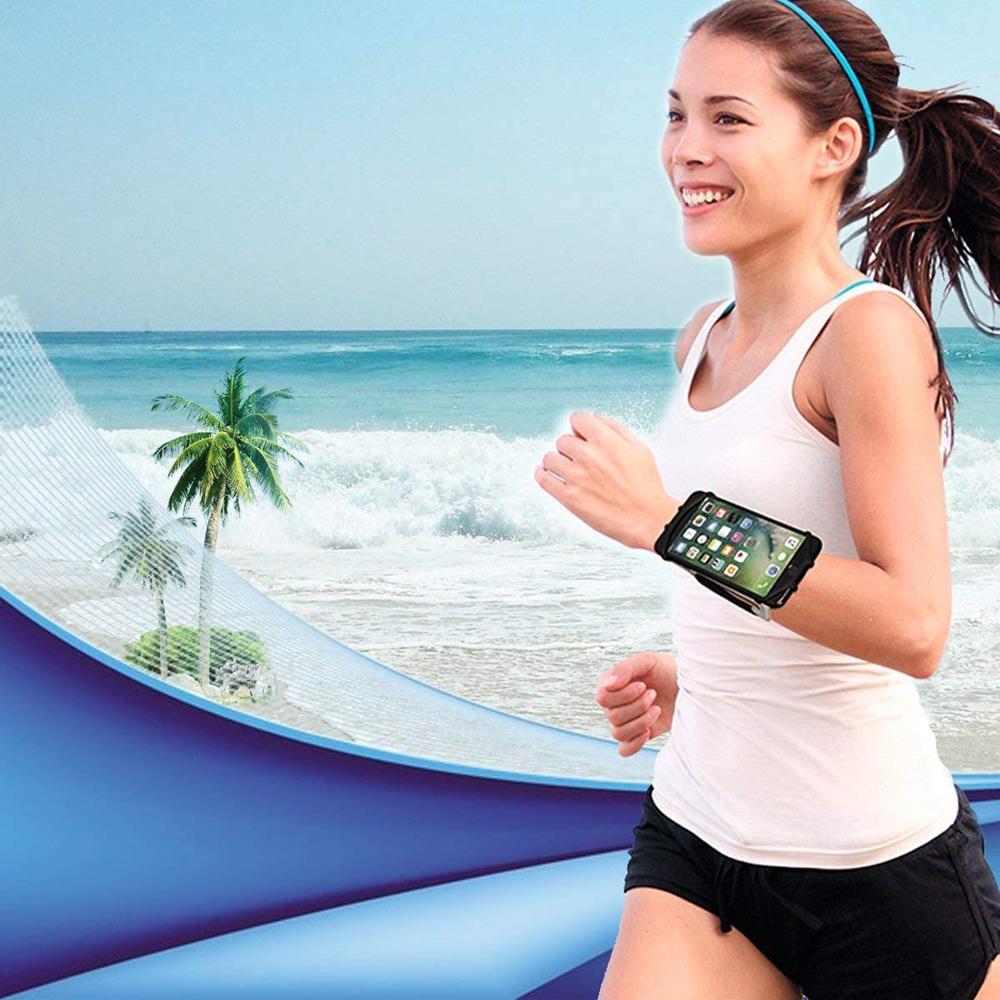 Support de téléphone pour poignet Mobile Amovible Rotation 360° Sac de poignet pour téléphone pour la course à pied Sac de bras pour emporter Navigation pour le fitness le cyclisme