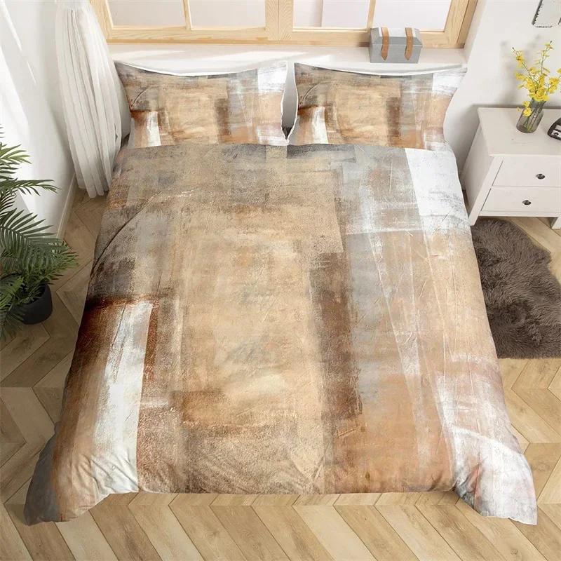 

Grafiti Blue Brown Beding Set Quen Oil Painting Soft Duvet Cover Set For Ten Youth Polyester Watercolor Fluid Ink Warm Comforter Cover 100*200cm Single