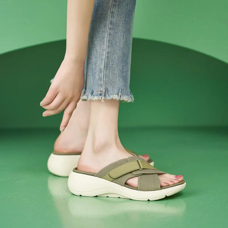 Fashion Shoes for Women 2025 Summer Fashion Women Slip on Platform Sandals Casual Non-slip Wedges Shoes 35-41 Sandalias De Mujer