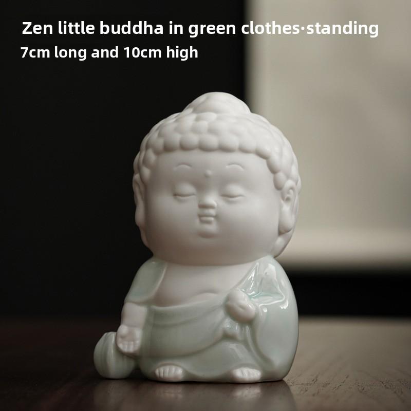 Zen Tathagata Ceramic Aromatherapy Burner Ornament Household Indoor Tea Pet Tea Table Buddha Statue Incense Burner