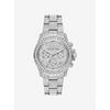 Pave Silver Tone Oversized Watch Mko122740