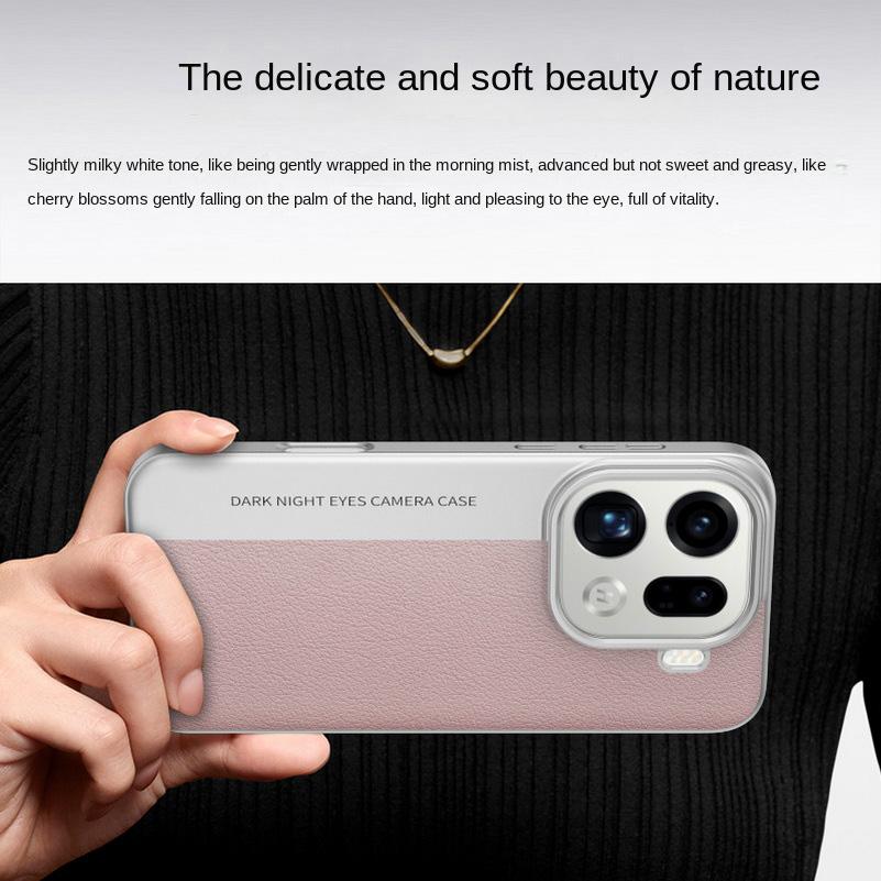 Plain Leather Classic Color-blocked Alloy Lens Heightened Case For OPPO Find X9 Pro X9 X8 Ultra X8s + X8 Pro All-inclusive Cover