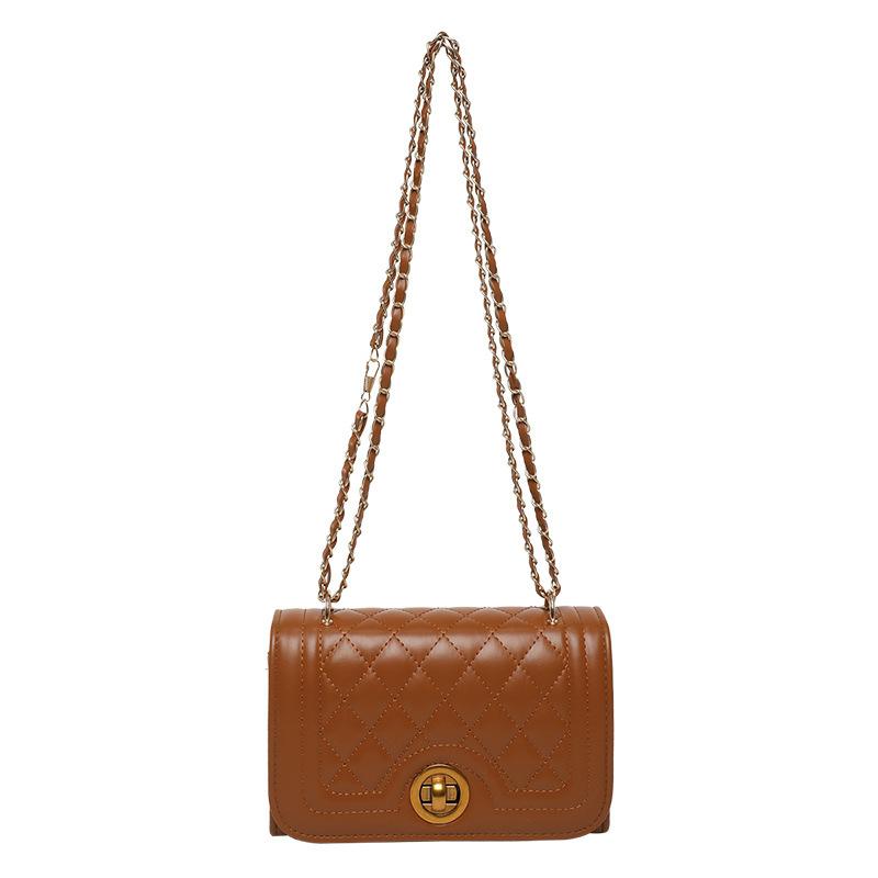 2025 spring new fashion versatile high sense diamond chain shoulder messenger bag this year popular small square bag women