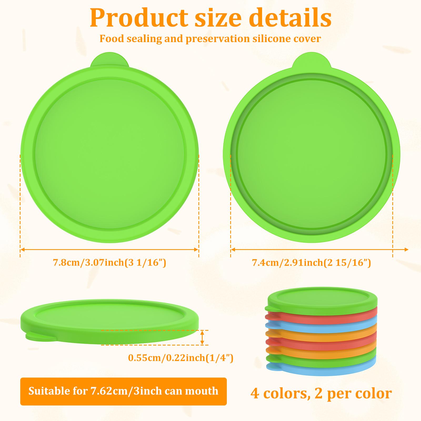 8Pcs 3 Inch Silicone Jar Lid Leak Proof Food Sealing Preservative Lid Reusable Heat and Cold Resistant Sealing Lid Kitchenware