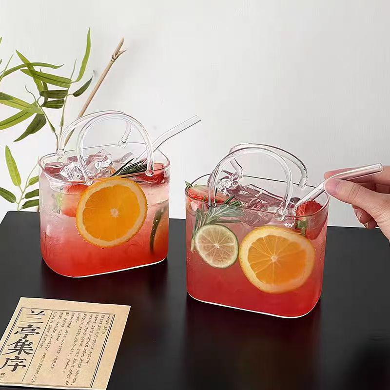High Borosilicate Glass Handbag Style Cocktail and Tea Cup