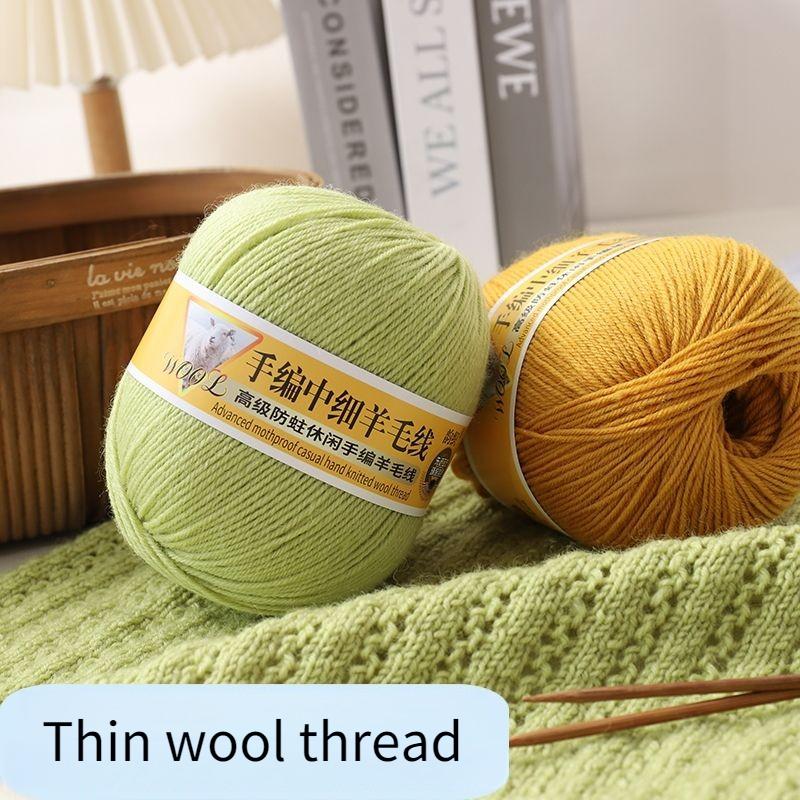 Medium Fine Wool Yarn Ball 500g/Set Comfortable Skin-Friendly for Hand Knitting DIY Material Kit Sweater Coat Scarf Glove Yarn
