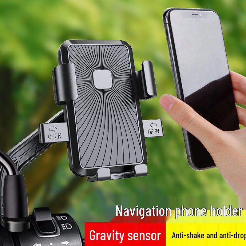 Electric Bike & Motorcycle Phone Holder: Shockproof, Outdoor-Ready Rearview Mirror Mount for Navigation