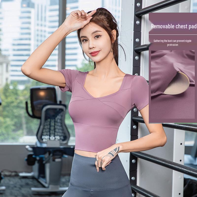 2025 Spring Women's Slimming Short Sleeve Yoga & Fitness Top