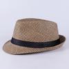 Men's Summer Visor Hat, Old Man's Hat, Plaid and Tricolor Grass Top Hat