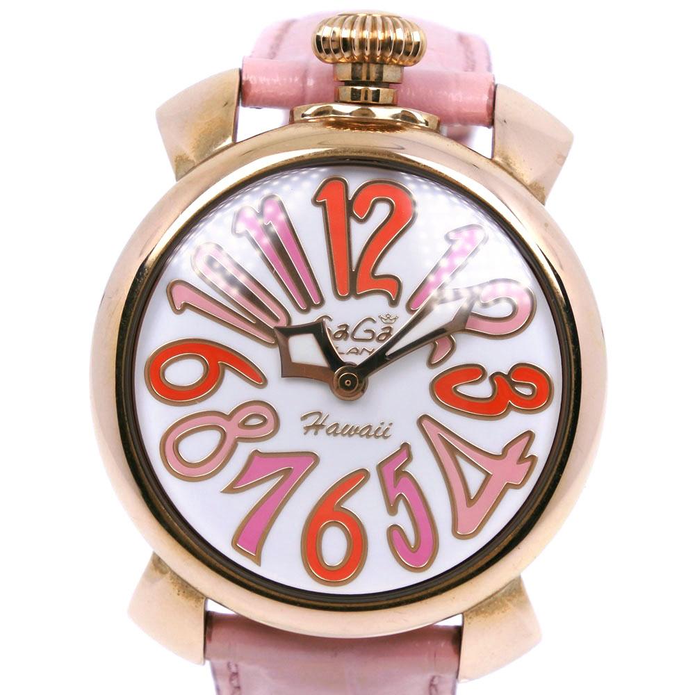

Gaga Milano Manure 40 Watches 5012.WH.KALA Pink gold/pink WhiteDial Stainless Steel/leather Quartz Analog display unisex Used
