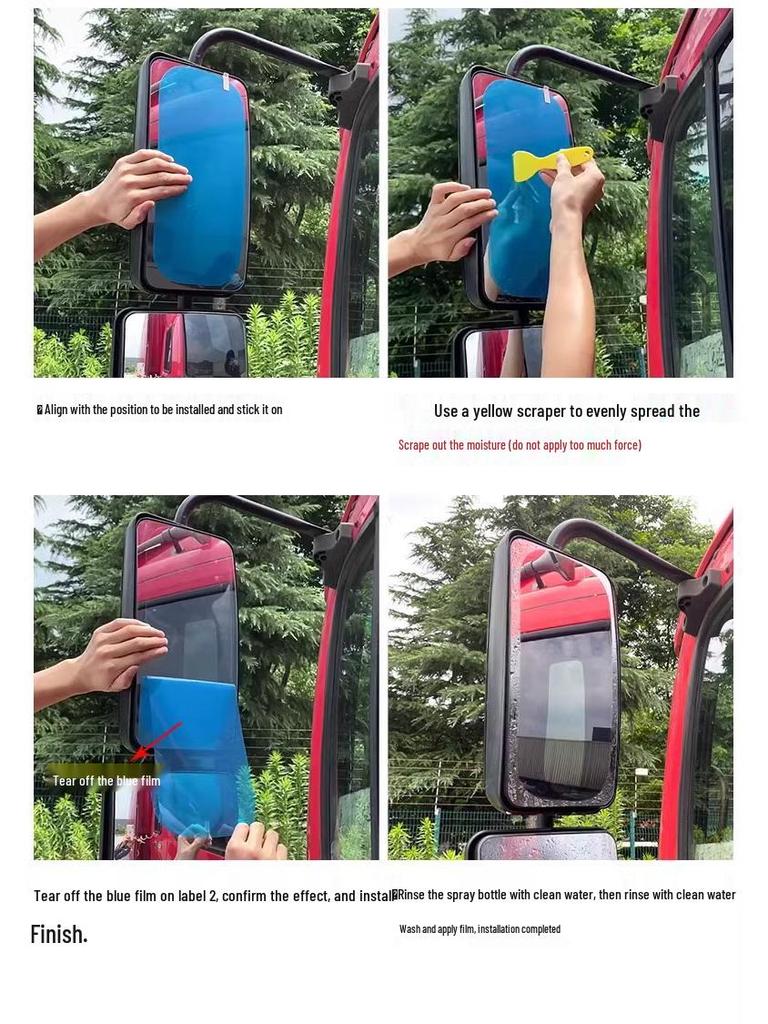 Waterproof Anti-Fog Anti-Glare Rearview Mirror Rainproof Film for Trucks