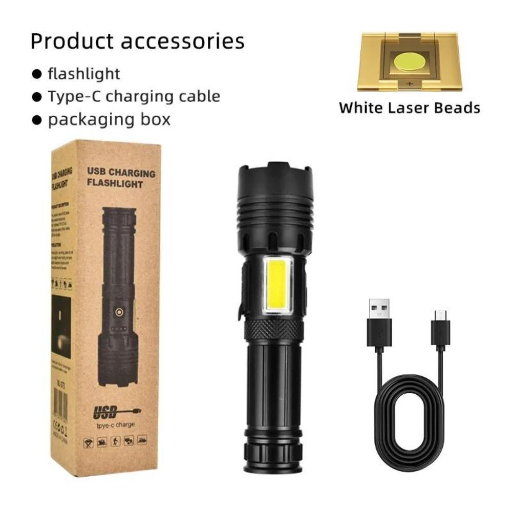 High Powerful LED Flashlights Long Range 1500M Super Bright Torch Light Type-C Rechargeable Waterproof Outdoor Camping Lamp