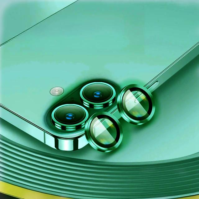 

Aluminum Metal Ring Camera Protector For iPhone 17 17Air Rear Lens Tempered Glass Cover For iPhone 16 16Plus Lens Protective Cap For iPhone 16 зелений