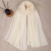Pure White Medium-Thickness Soft Skin-Friendly Unisex Scarf Shawl