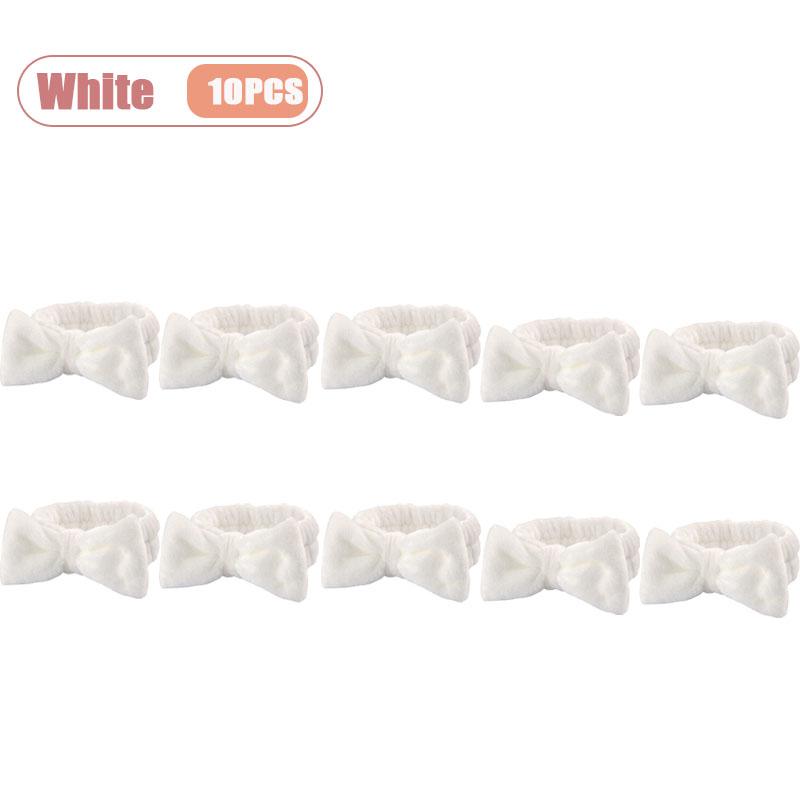 1-20PCS Soft Coral Fleece Headband for Face Washing Makeup Bow Design Hair Hoop Light Beige Yoga Turban for Girls Women