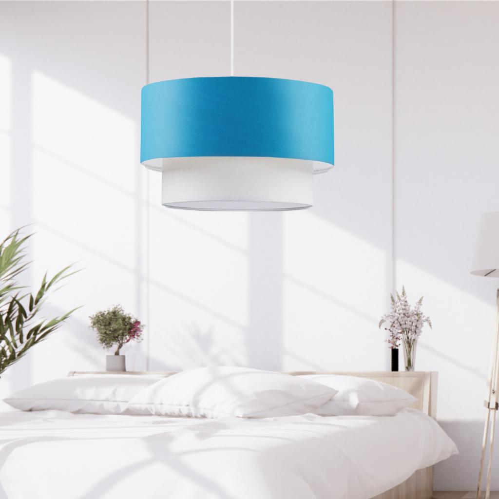 

Cake Single Pendant Lamp Blue Fabric Living Room Bedroom Young Room Chandelier