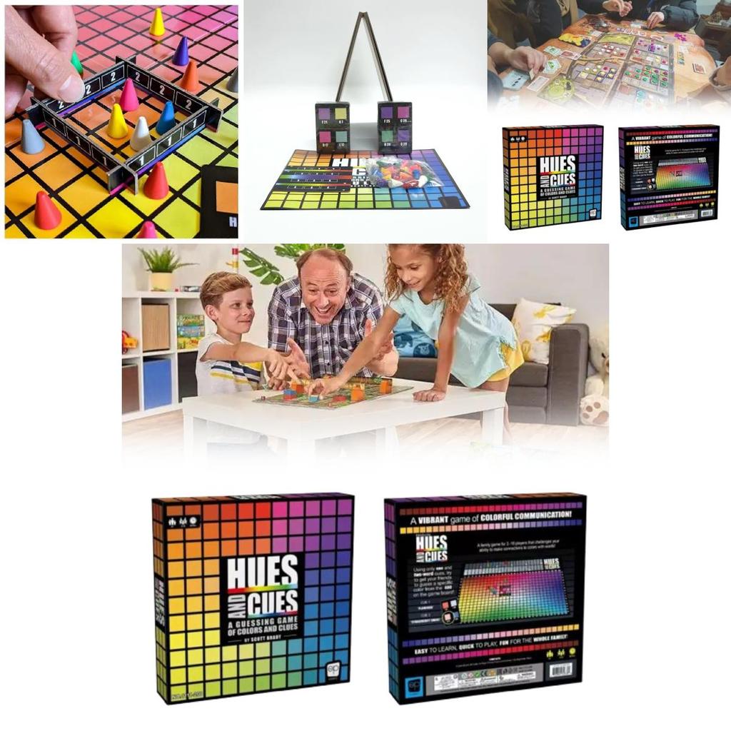 Hues And Cues A Guessing Game Of Colors Clues Toy With Colorful Plastic Pieces For Group Play