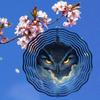 Metal Owl Wind Spinner 2D Rotating Garden Decor Outdoor Wind Chime for Patio Yard Balcony Decoration
