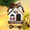 New Home Housewarming Gifts 2026 - Rustic Wood House Ornament with Key Charm & Buffalo Plaid Bow - 3.9" Closing Gift, Present for Homeowners Moving