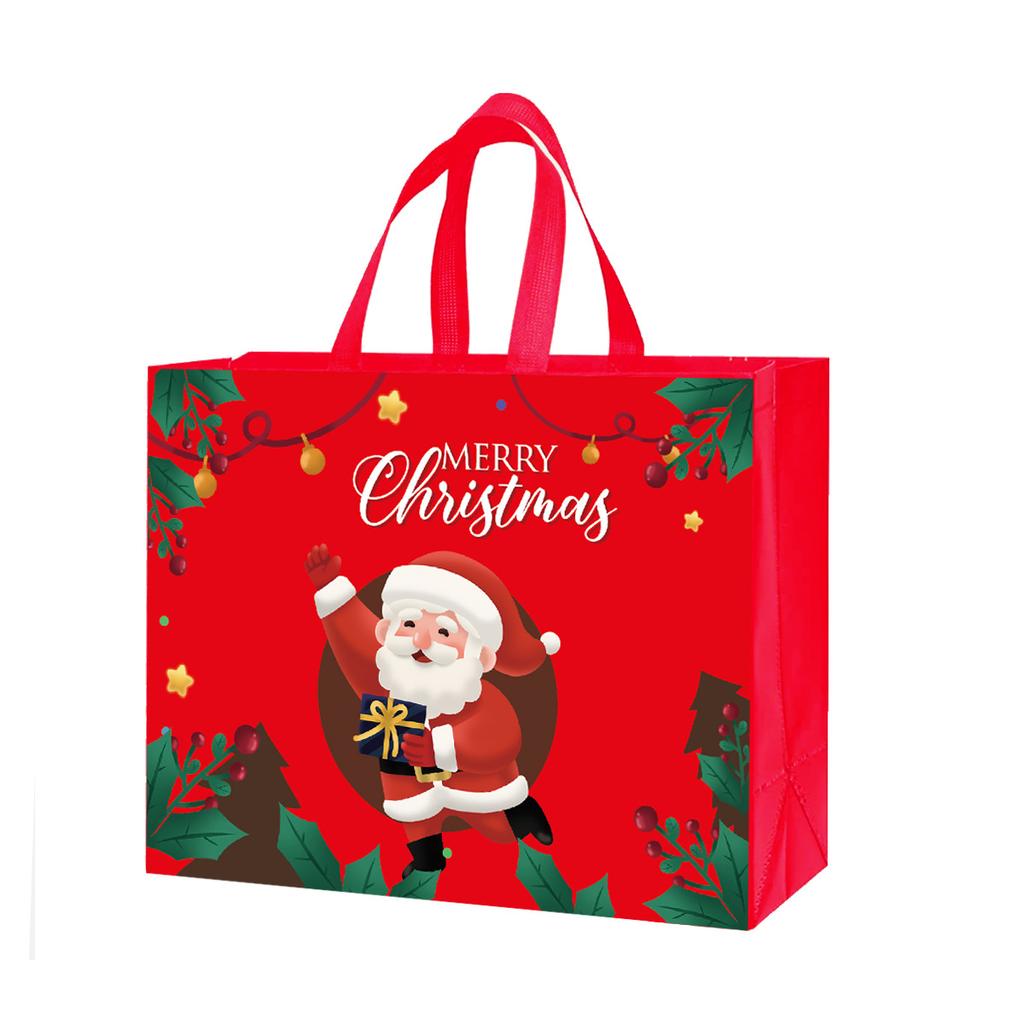Handheld Gift Bag Christmas Non-woven Bag Portable Reusable Christmas Shopping Bag Eco-friendly Packaging Bag