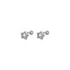 White Zircon Five-pointed Star Screw Earrings - Sterling Silver S999 Sterling Silver Colored Zircon Five-pointed Star Screw Earrings for Women In