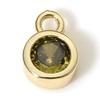 2PCs Classic Brass Birthstone Charms For Necklace DIY 18K Real Gold Plated Round Multicolour Cubic Zirconia Pendant 8mm x 5.5mm