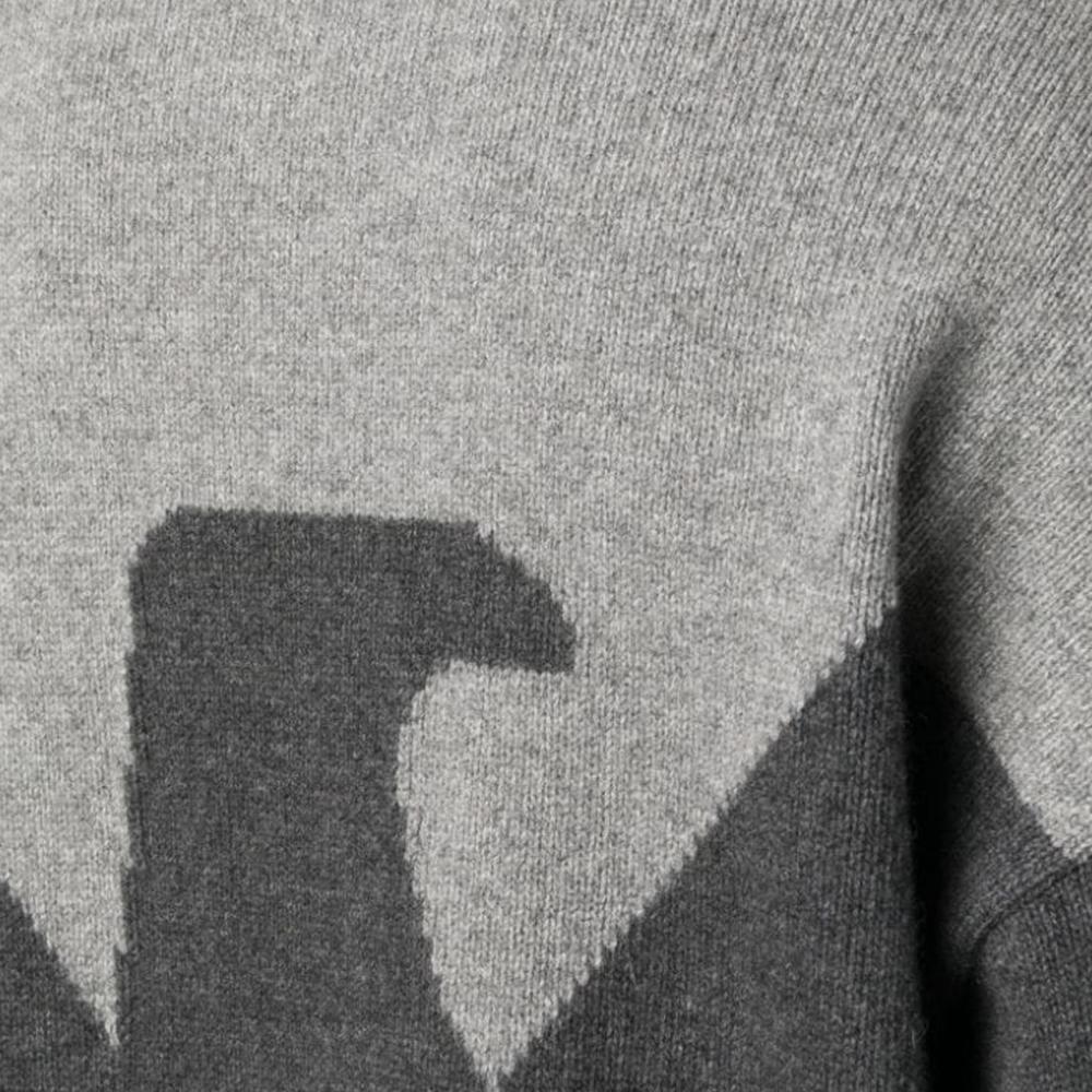 Emporio Armani Color Block Crew Neck Long Sleeve Sweater Men Sweater Light-Gray 6R1MZ51M6RZ46005