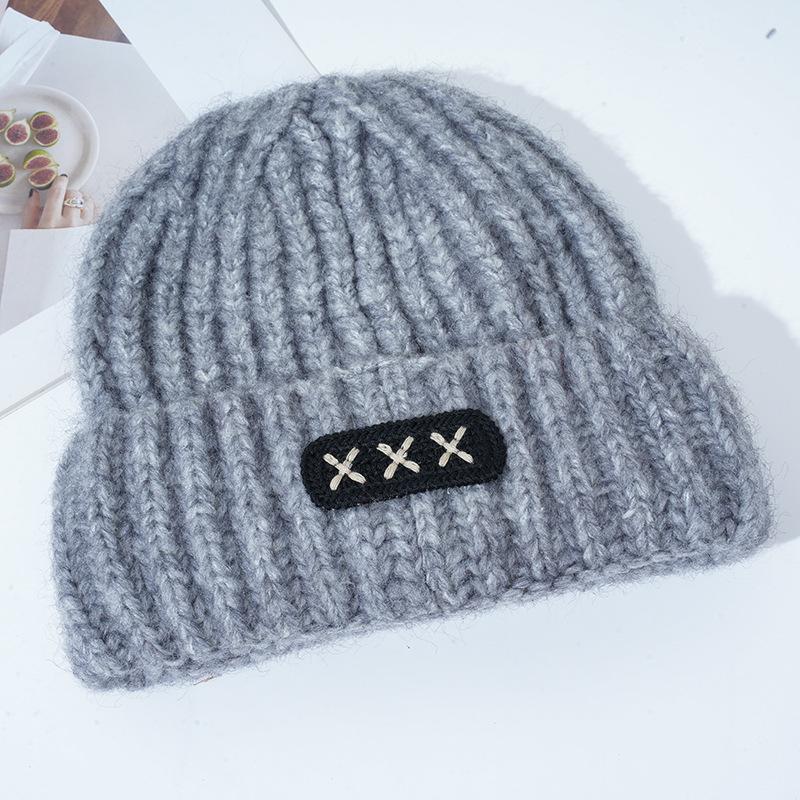 New Hat for Women's Warm Knitted Hat Korean Style Versatile Big Head Circumference Face Small Wool Hat Windproof Head Hat