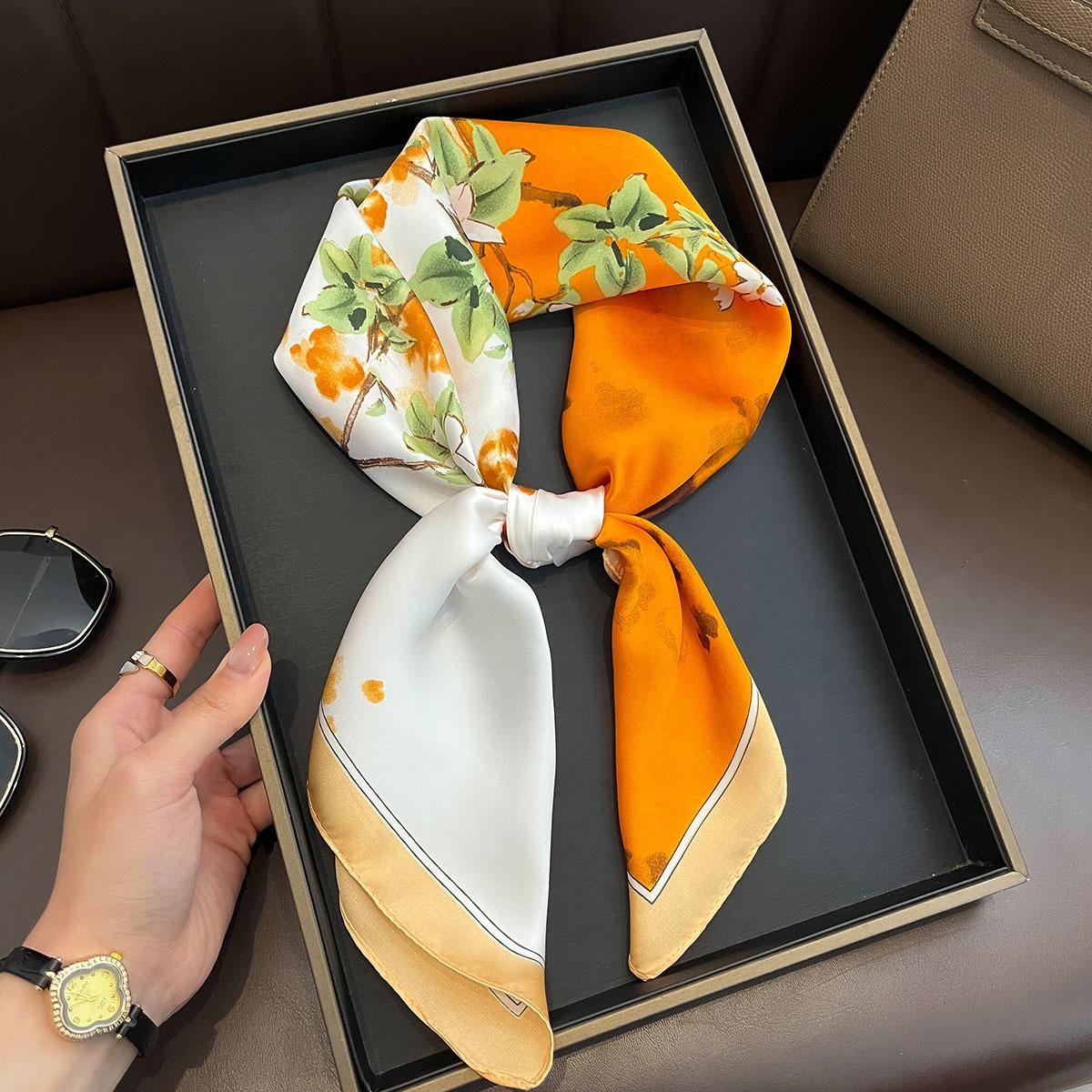 

70*70cm Decorate Neck Ties Women Square Scarfs Neck Ties Fashion Decorate Hijab Summer Shawls Female Office Foulard Neckerchief 70x70cm