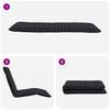 Folding Sun Lounger Black Checkered Pattern 175 x 54 x 8.5 cm