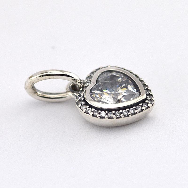925 Sterling Silver Sparkling Love Dangle Charms Clear Beads For Jewelry Making Fits Original Bracelets