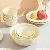 Cream Wind Ceramic Tableware Creative High-Value Gift Box With Lace Dishes And Plate Combination Housewarming Gift Bowls
