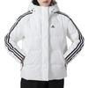 Adidas Puffy Sleeve Side Stripe Sports Warm Hooded Down Jacket Women Outerwear White IT8721