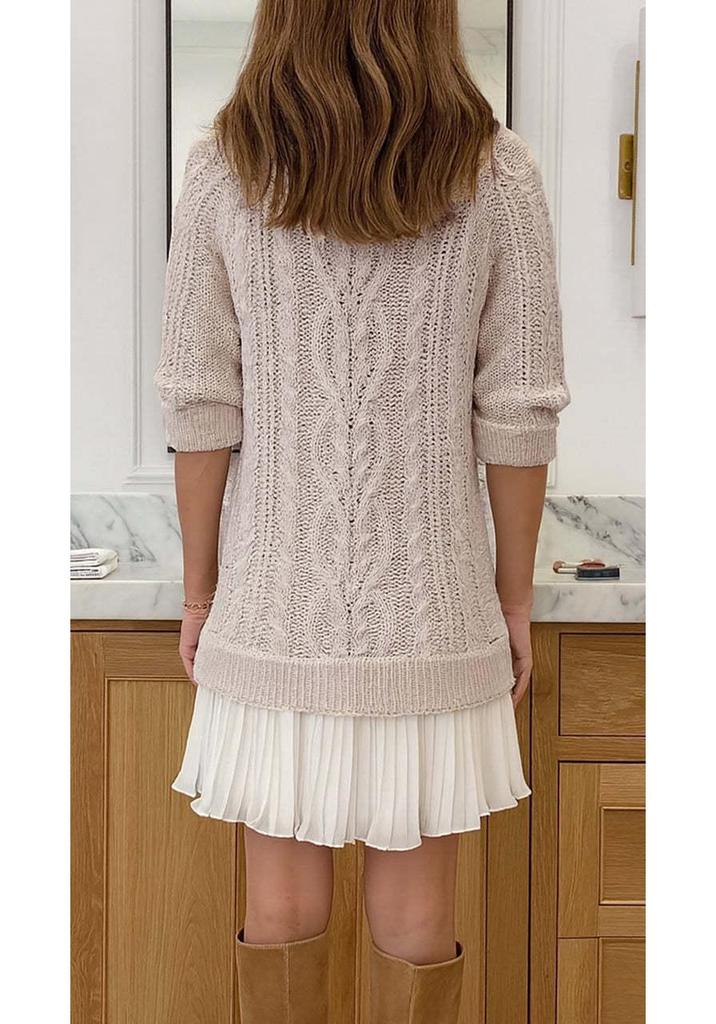 European Cross-Border Knit Chiffon Mini Dress - Sweet Temperament Style
