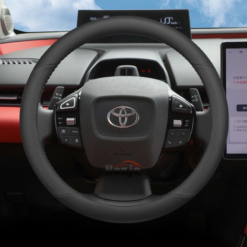 Ādas stūres rata pārvalks priekš Toyota