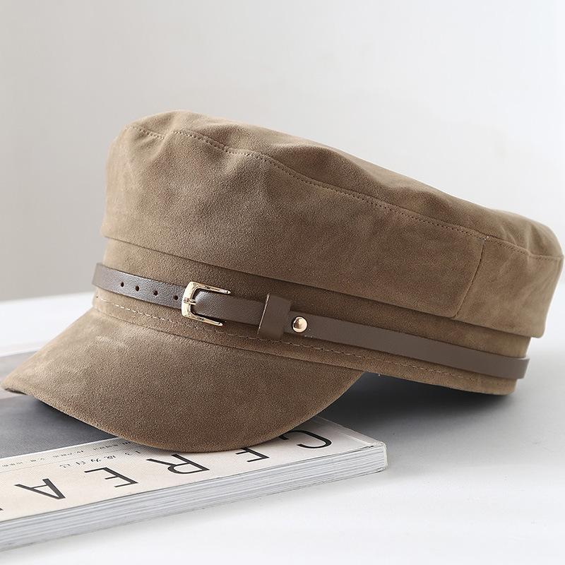 Herbst Winter Hüte Für Frauen Baskenmütze Mit Gürtel Flache Kappe Schiebermütze Einfach Vintage Malerhut Damen Neu Warm Halten