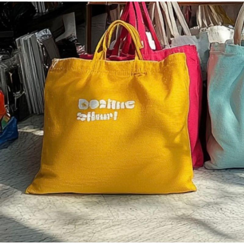 

Cotton Canvas Bag Women s 2025 New Arrival Large Capacity Shoulder Crossbody All-Matching Lazy Relaxed Feeling Tote Seaside Minimalist Yellow